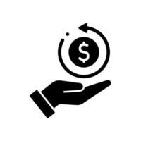 Icon a cash back, isolated against a clean background vector