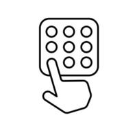 Icon a pin code, isolated against a clean background vector