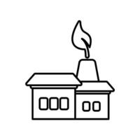 Icon a green factory, isolated against a clean background. vector