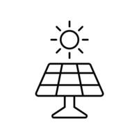 Icon a solar panel, isolated against a clean background. vector