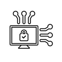 Icon a cyber security, isolated against a clean background. vector