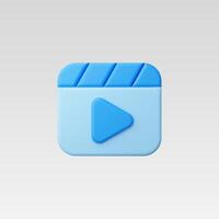 Stylish blue play button icon for and media applications. vector