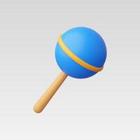 A colorful blue toy lollipop with a simple design. vector