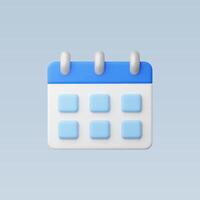 A minimalist blue and white calendar icon on a soft background. vector