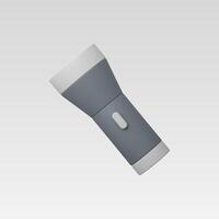 A modern gray flashlight designed for portability and utility. vector