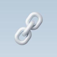 A 3D link chain symbolizing connection and strength in a modern style. vector