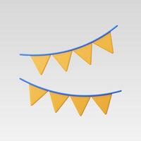 Colorful yellow bunting flags on a smooth, bright background. vector