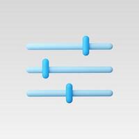 A minimalistic design featuring blue adjustment sliders for user interface. vector