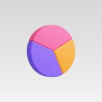 A vibrant, abstract pie chart with three colorful segments. vector
