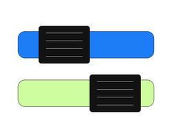 Two horizontal slider bars 2D cartoon object. Preference toggle switch. Option selector. Settings bar. UI element. Scrollbars isolated element flat clip art on white. Spot illustration vector