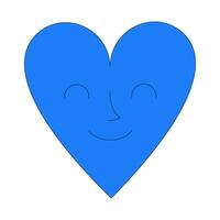 Smiling heart for user experience and emotions 2D cartoon object. Customer satisfaction. Wellness app, emotional health. Heartshaped isolated element flat clip art on white. Spot illustration vector