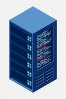 Isometric server equipment isolated background. Flat isometric 3d illustration cloud server. Datacenter storage. Isometric vector