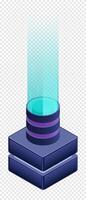 Isometric processor blockchain. Futuristic holographic interface. Futuristic concept. Isometric technology vector