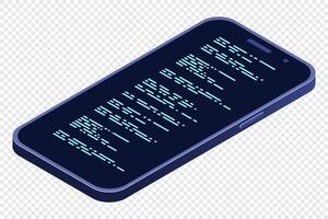 Isometric smartphone. Simple isometric phone. Smartphone device isometric technology. Isometric technology vector