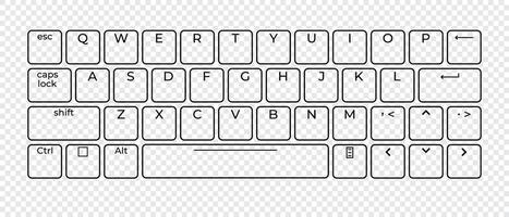 Computer keyboard button layout template with letters. Modern computer keyboard. illustration vector