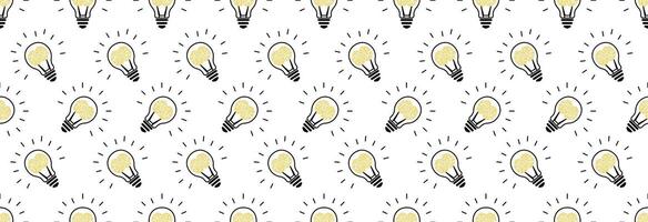 Brain inside light bulb. vector