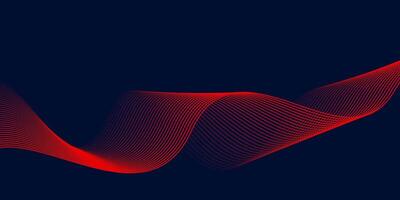 Abstract red wave line pattern on dark blue background vector