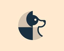 Abstract Circle Dog Icon in Flat Modern Style vector