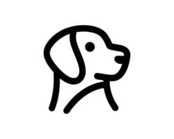 Line Art Dog Profile Icon for Social Media and Labels vector