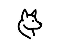 Flat Iconic Dog Profile with Cute Companion Expression vector