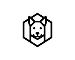 Minimalist Hexagonal Dog Face Logo for Modern Branding vector
