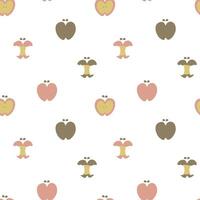seamless minimal apple repeat pattern in white background vector