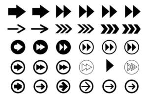 Black Line Arrow Symbols Collection vector