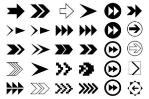 Rightward Pointer Icons for Mobile UI vector