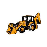 excavator backhoe loader image illustration vector