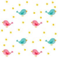 cute little bird seamless pattern vector