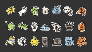 Selection Of Different Dishes For Icons Design Elements Food vector