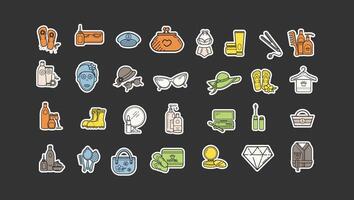 Fashionable Collection of Personal Items and Stylish Accessories in Pixels vector