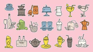 Beverages Drinks Assortment Still Life Composition Variety and Refreshment vector
