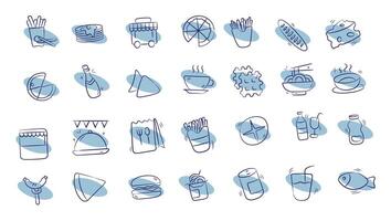 Collection of Beautiful and Colorful Food Items For Your Design vector