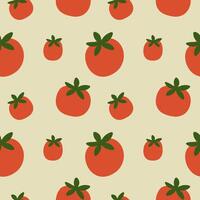 Tomatoes seamless repeating pattern. Abstract background with ripe vegetables tomato for wrapping, card, template, label, paper, print, textile. Design texture rapport for harvest, food, ingredient vector