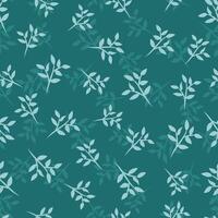 nature green seamless pattern with abstract leaves vector
