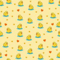 cute yellow rubber duck seamless pattern vector