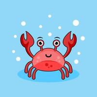 cute crab cartoon character illustration vector