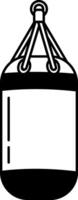 black and white icon of red boxing sandbag vector