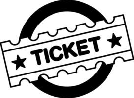 black and white single icon of a Muay Thai ticket vector