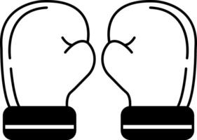 black and white icon of a pair of boxing gloves vector