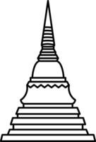 black and white icon of temple pagoda vector