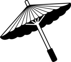 black and white illustration icon of Borsang umbrella vector