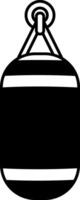black and white icon of a boxing sandbag vector