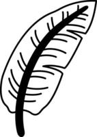 black and white single icon of banana leaf vector