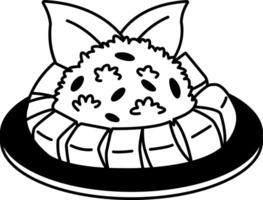 black and white single icon of Mango Sticky Rice vector