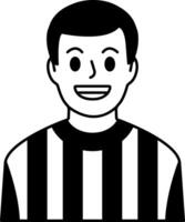 black and white single icon of a boxing referee vector