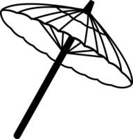 black and white single icon of Borsang umbrella vector