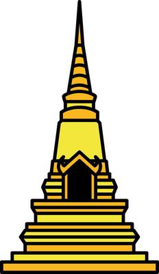 illustration of thai temple pagoda