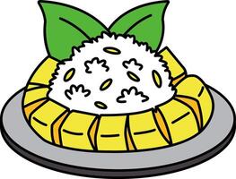 single icon of Mango Sticky Rice vector